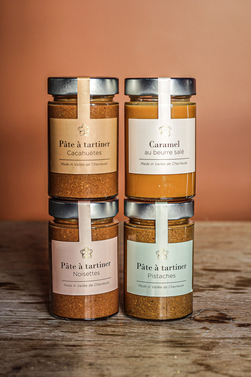 pâtes à tartiner pistache, noisette, cacahuète, caramel